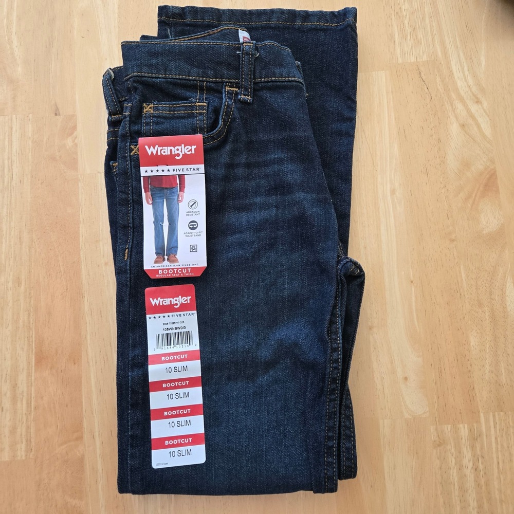 Wrangler Boys Five Star Bootcut Jeans – Size 10 Slim – NWT